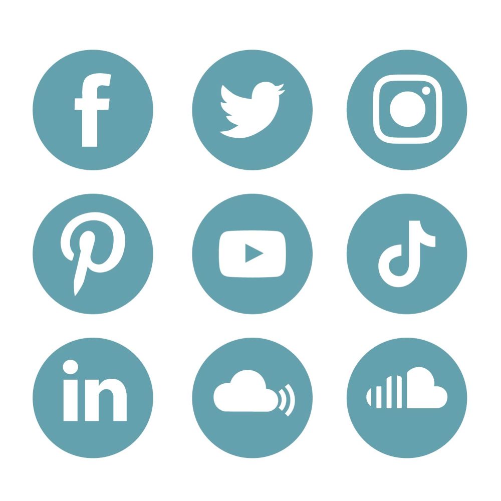 Aqua - social media icons