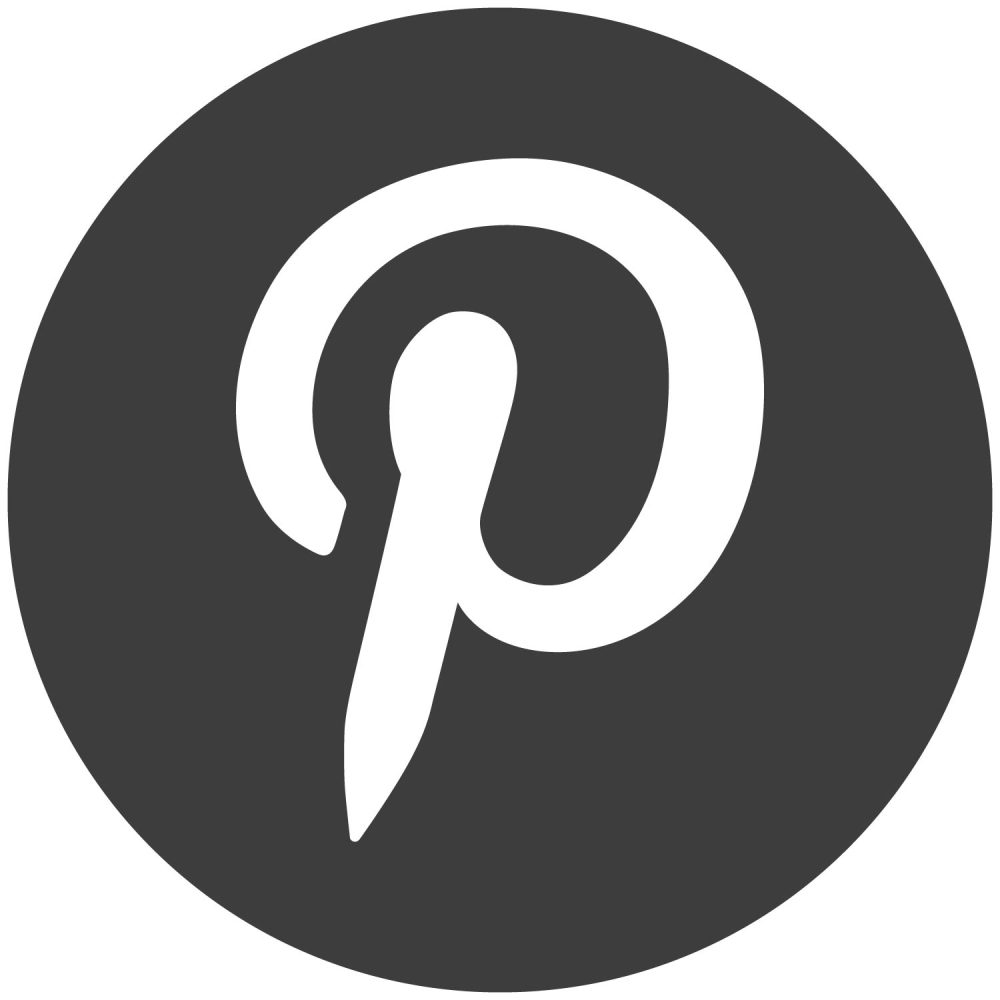 Pinterest Dark Gray Social Media Icons