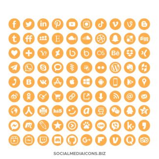 90 Orange marigold social media icons