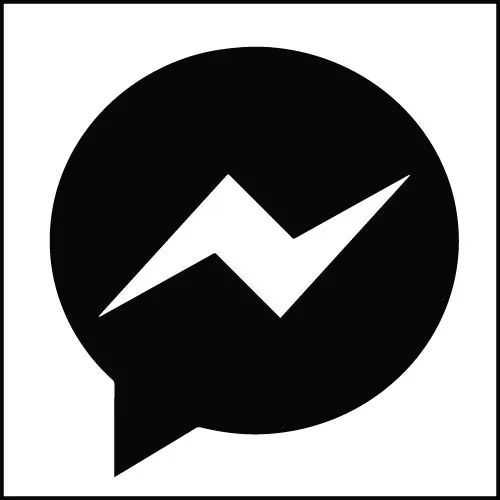 messanger - 90 Square white social Media COMPLETE iconset