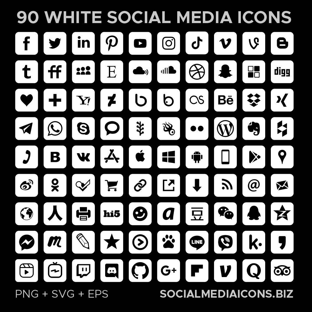 White Square icons with rounded corners