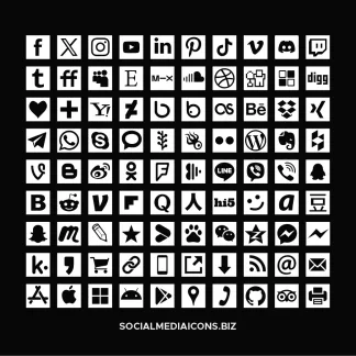 Square white social Media Icons