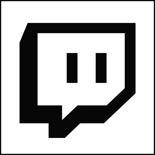 Twitch - 90 Square white social Media COMPLETE iconset