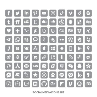 Rounded square ultimate gray social media icons